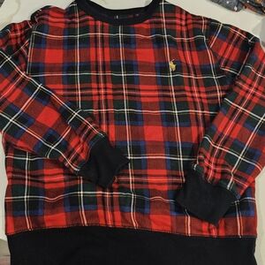 Polo Ralph Lauren Red and Black Plaid Crewneck Sweater